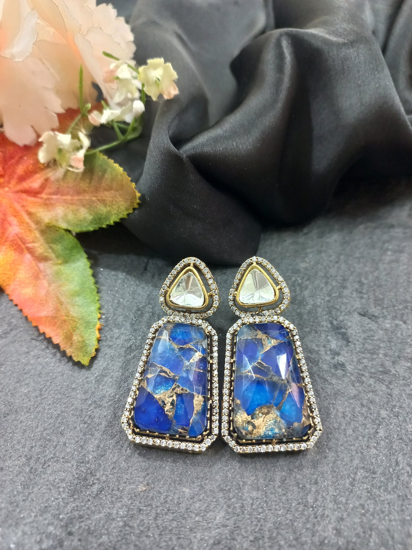 Moissanite with Stones Earrings