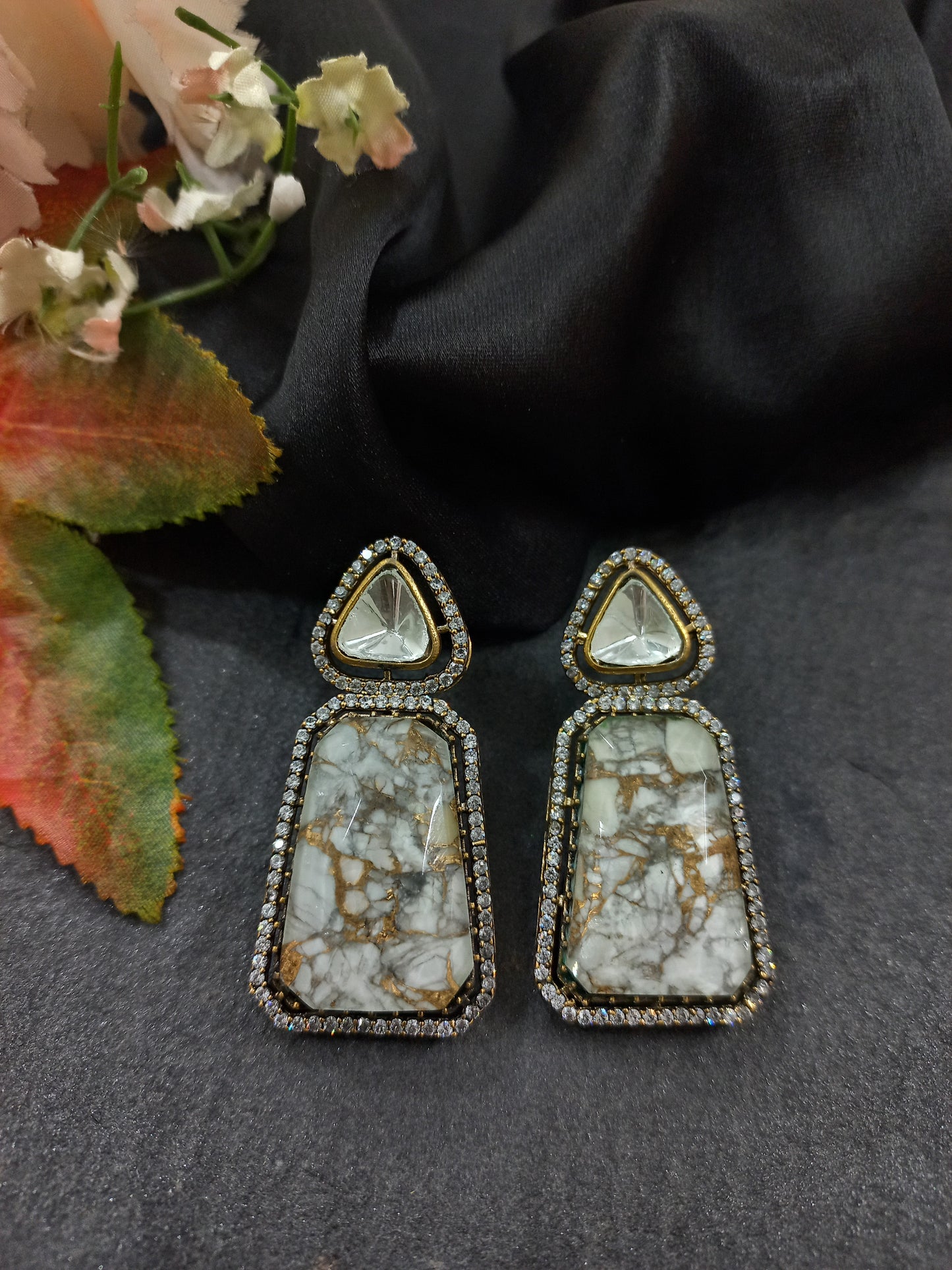 Moissanite with Stones Earrings