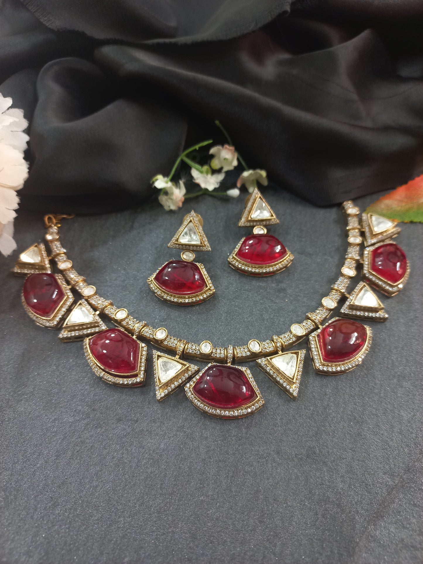 Moissanite with Stones Necklace
