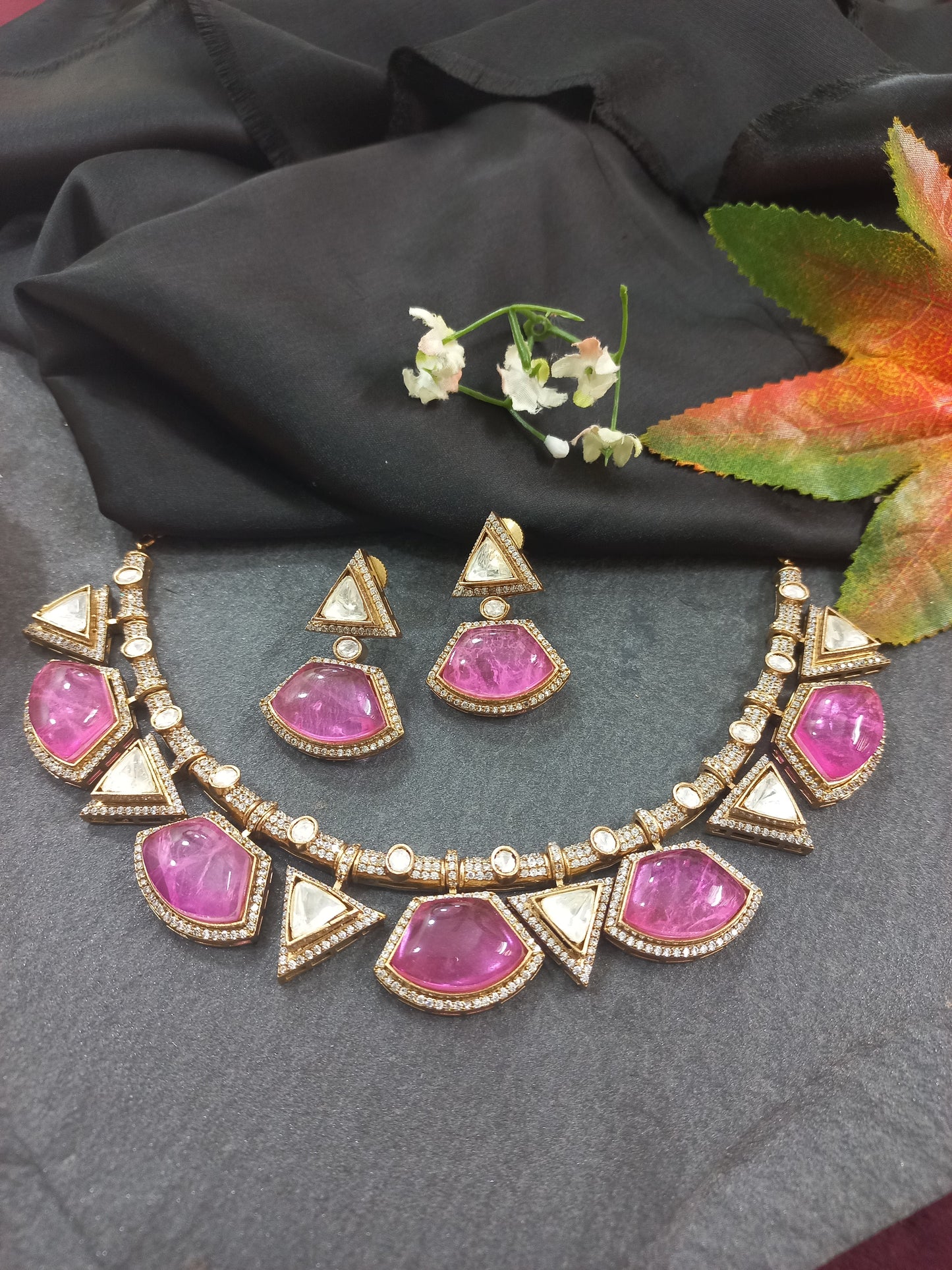 Moissanite with Stones Necklace