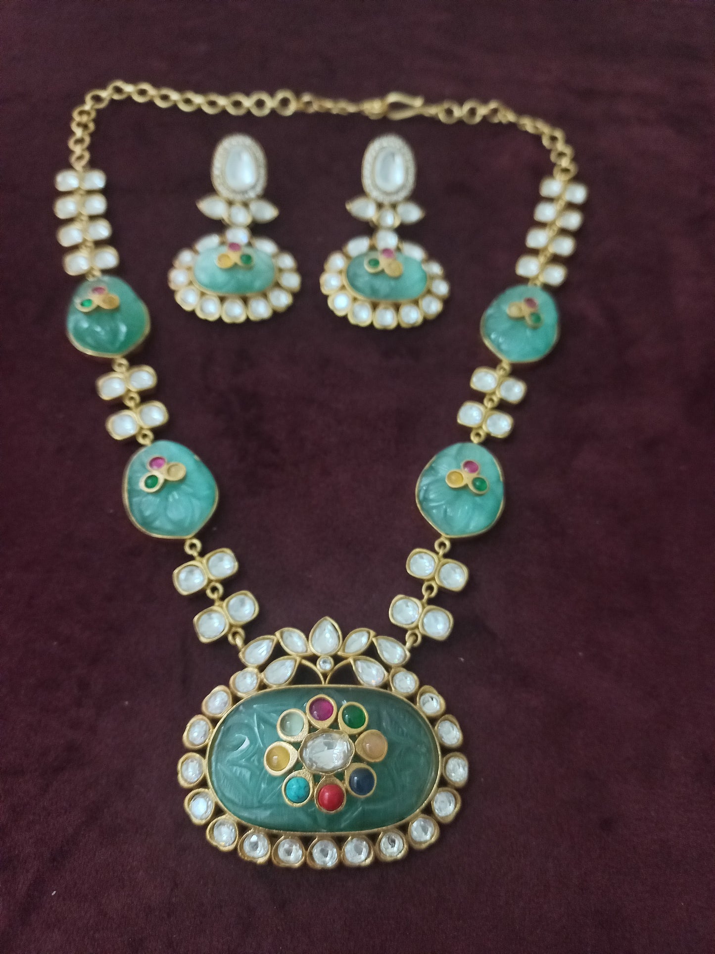 Moissanite Necklace with Doublet Stones