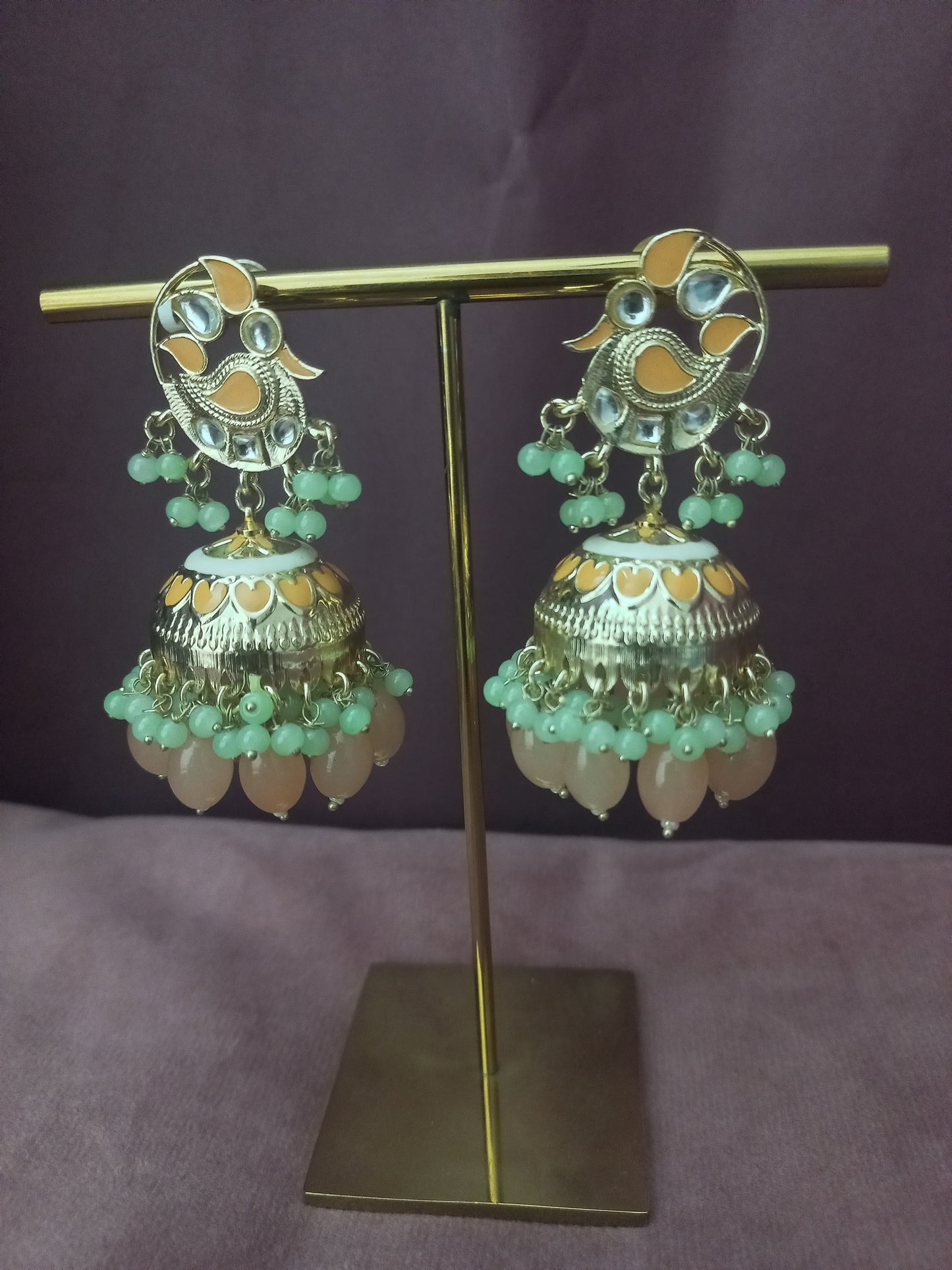 Swan Inspired Meenakari Earrings