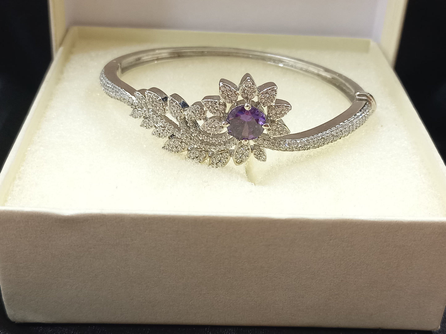 Flower Design American Diamond Bracelet