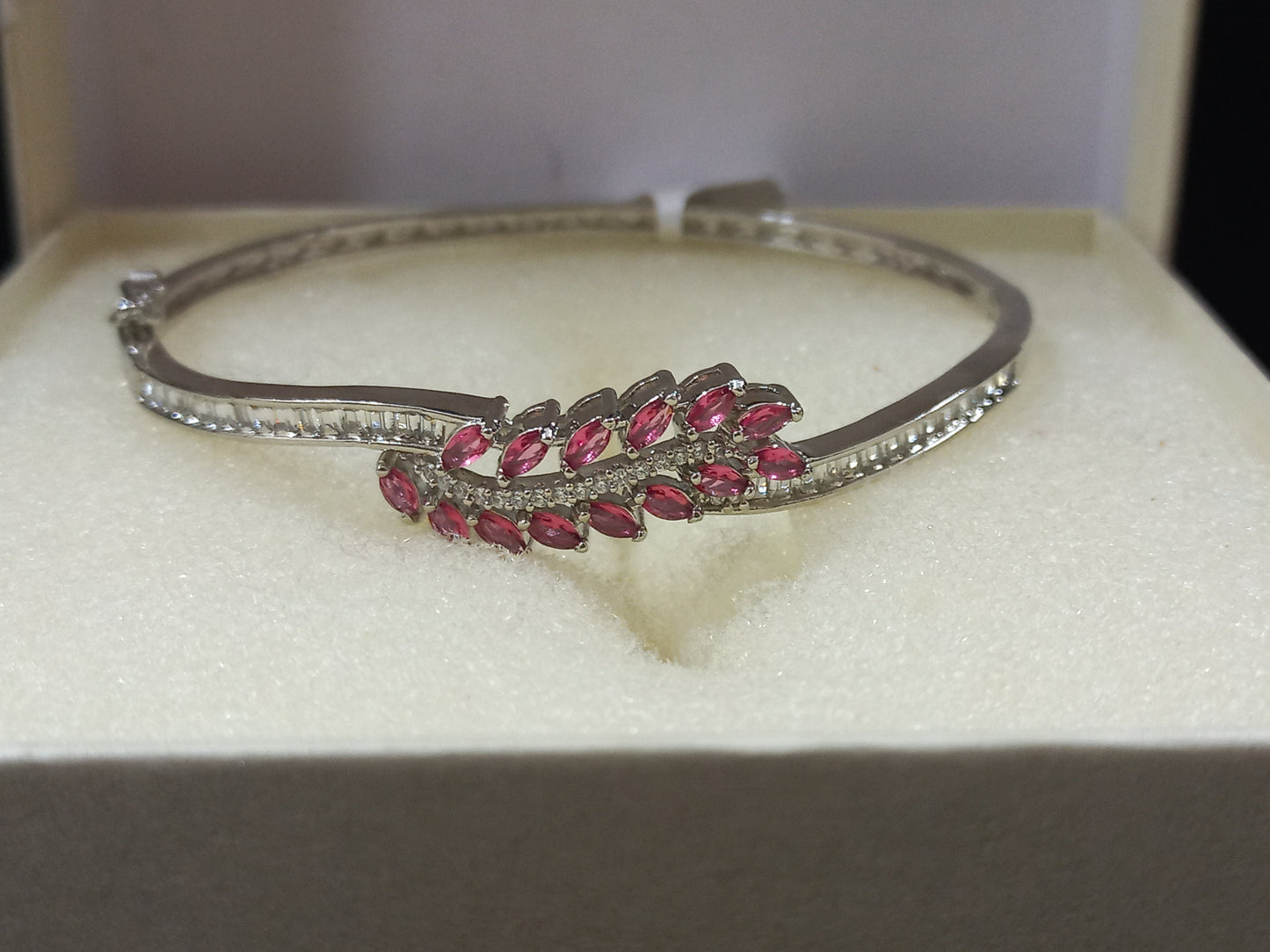 Vidhi American Diamond Leaf Inspired Bracelet