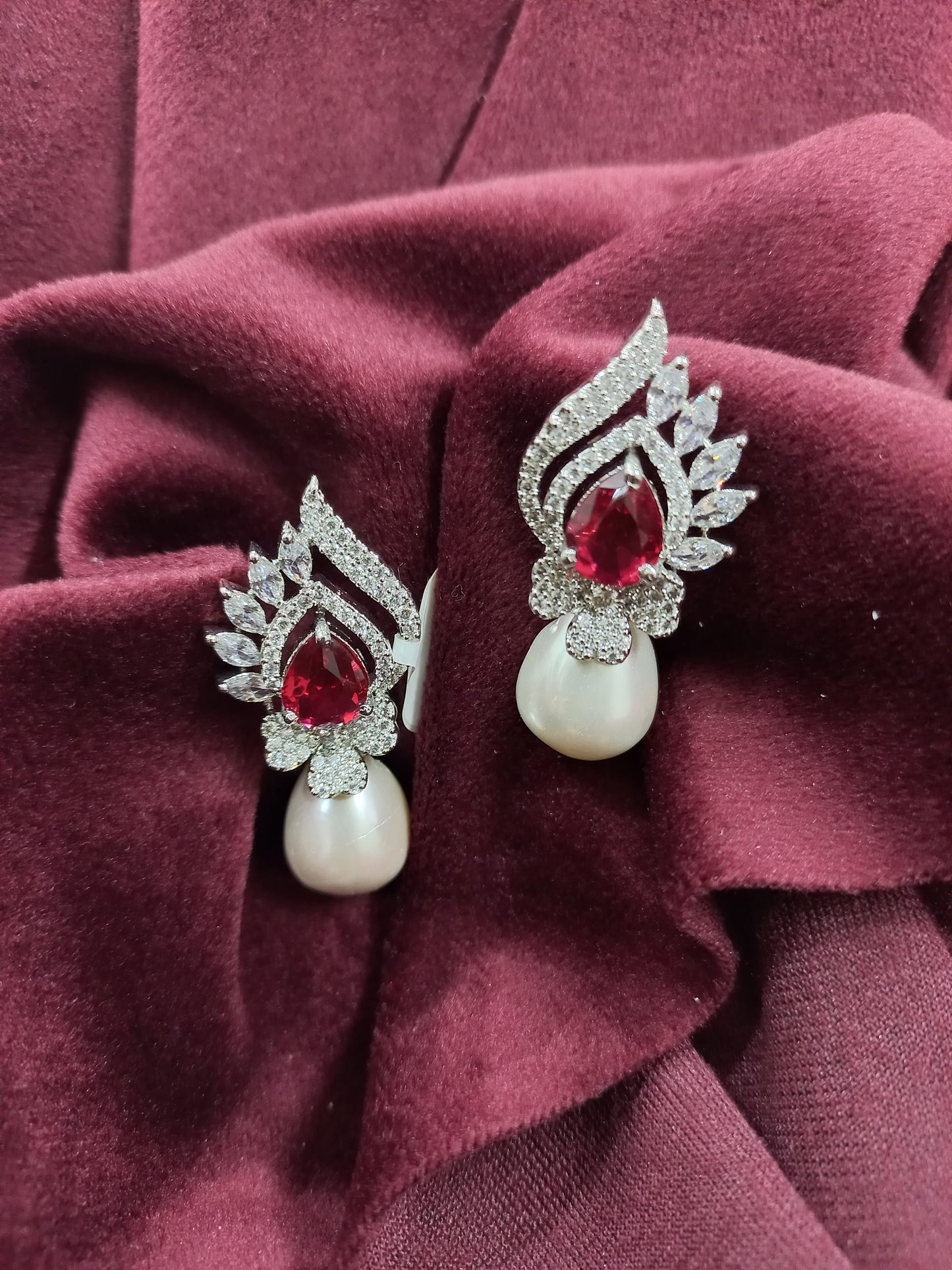 Smriti Ruby American Diamond Earrings