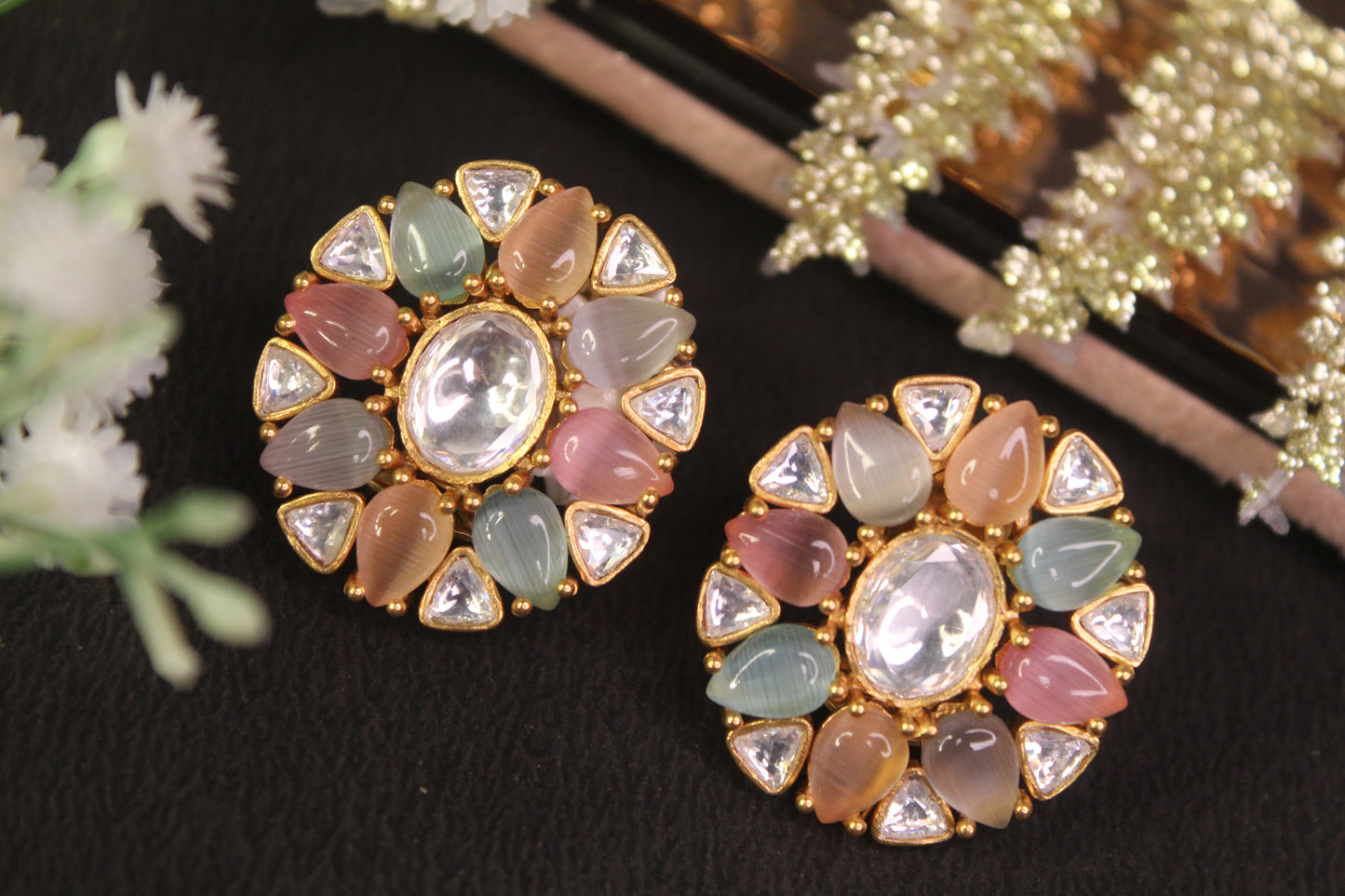 Jiya Multi-color Kundan Stud