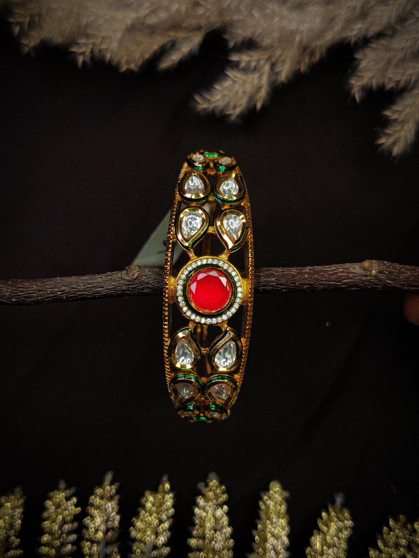 Jiya Kundan Ruby Bracelet