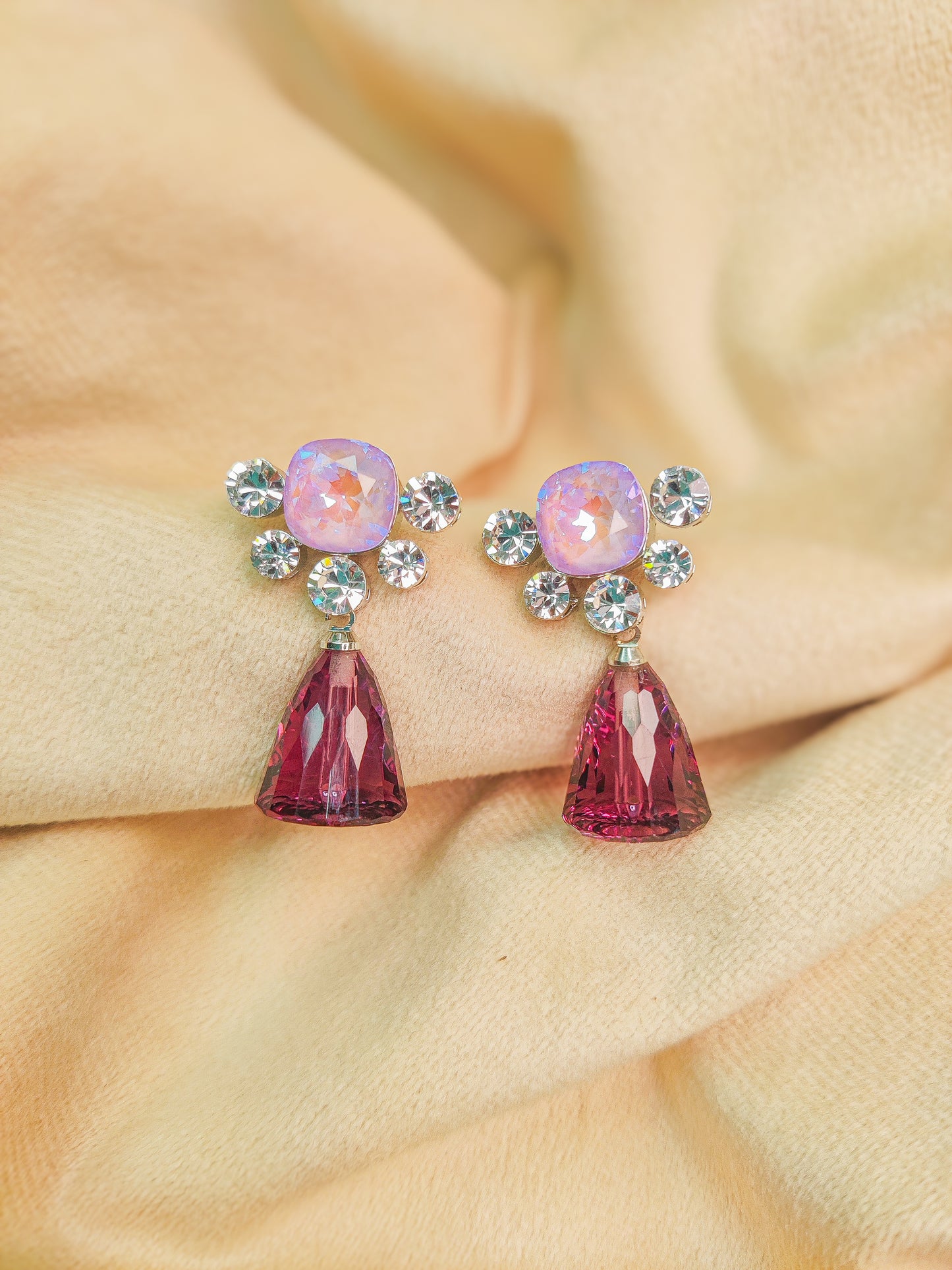 Korean Doublet Stone Earrings
