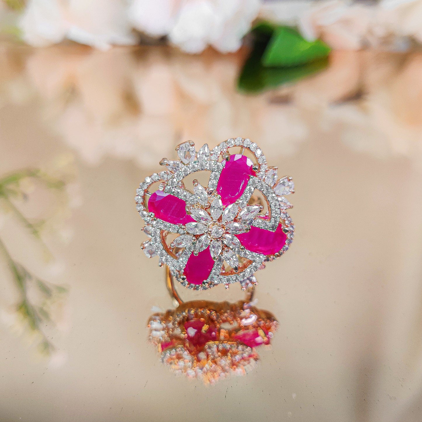 Vaani Rose Gold AD Ring