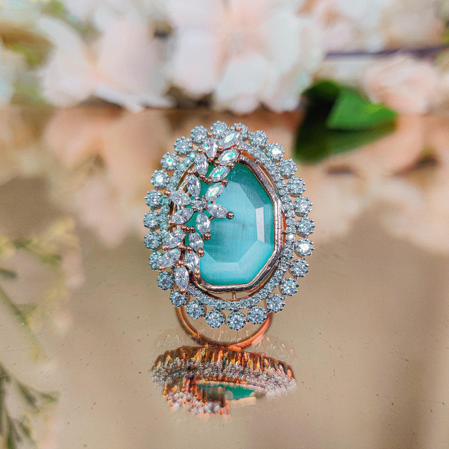 Kaashvi Rose Gold AD Ring