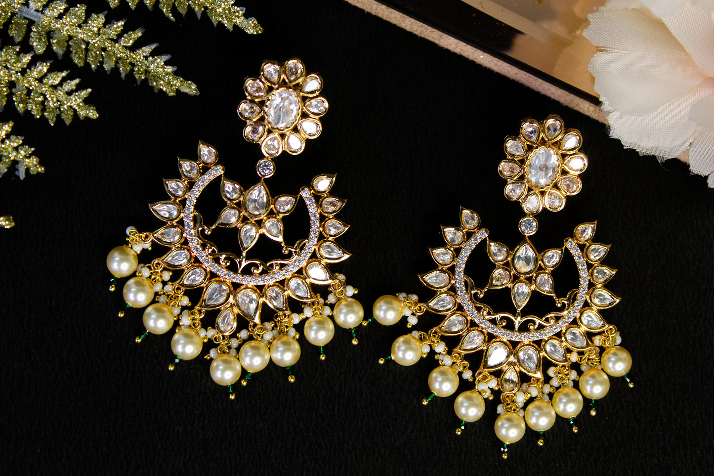 Vaani kundan long Earrings