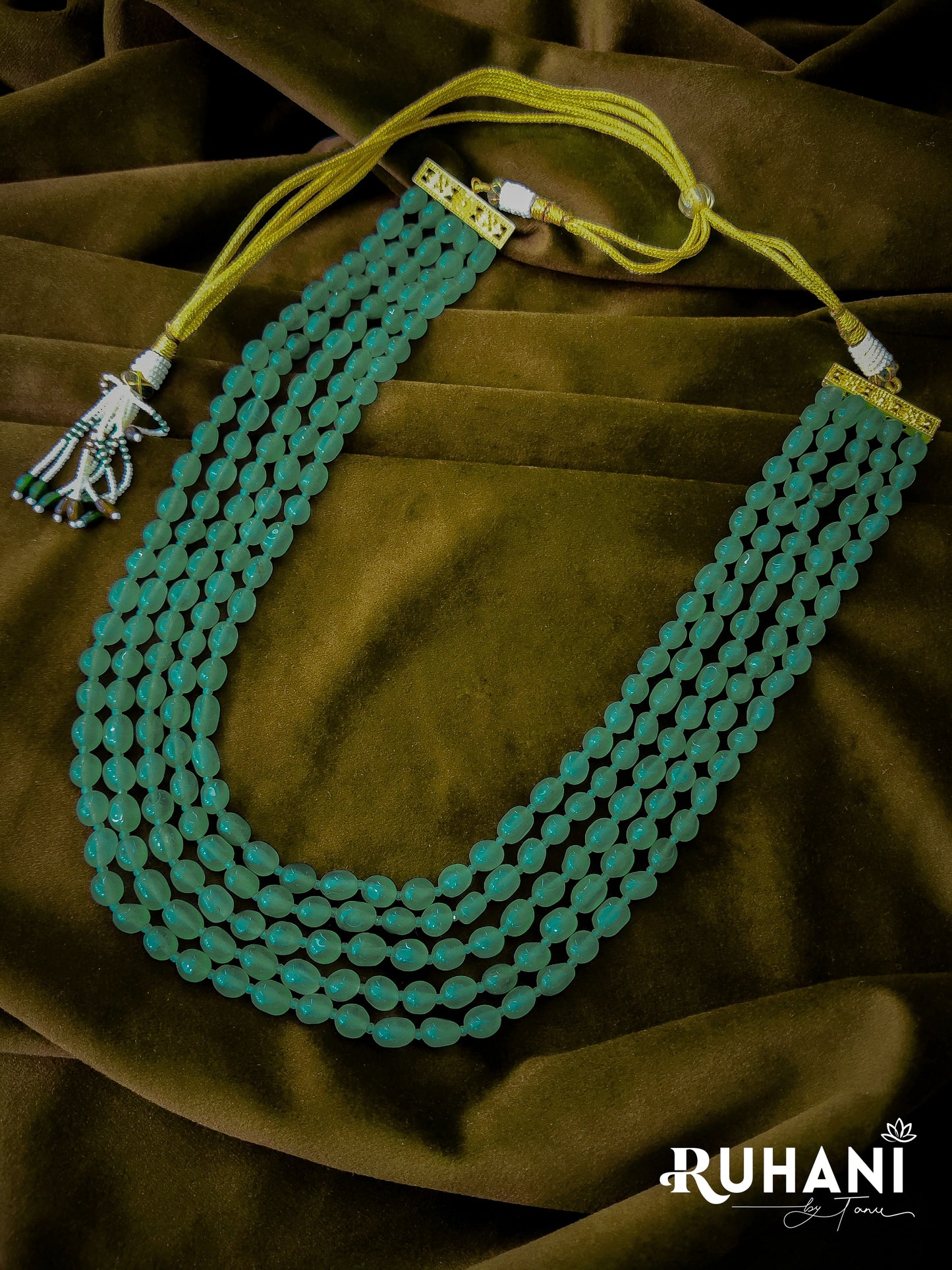 5 Layered Semi Precious Unisex Statement Neckpiece