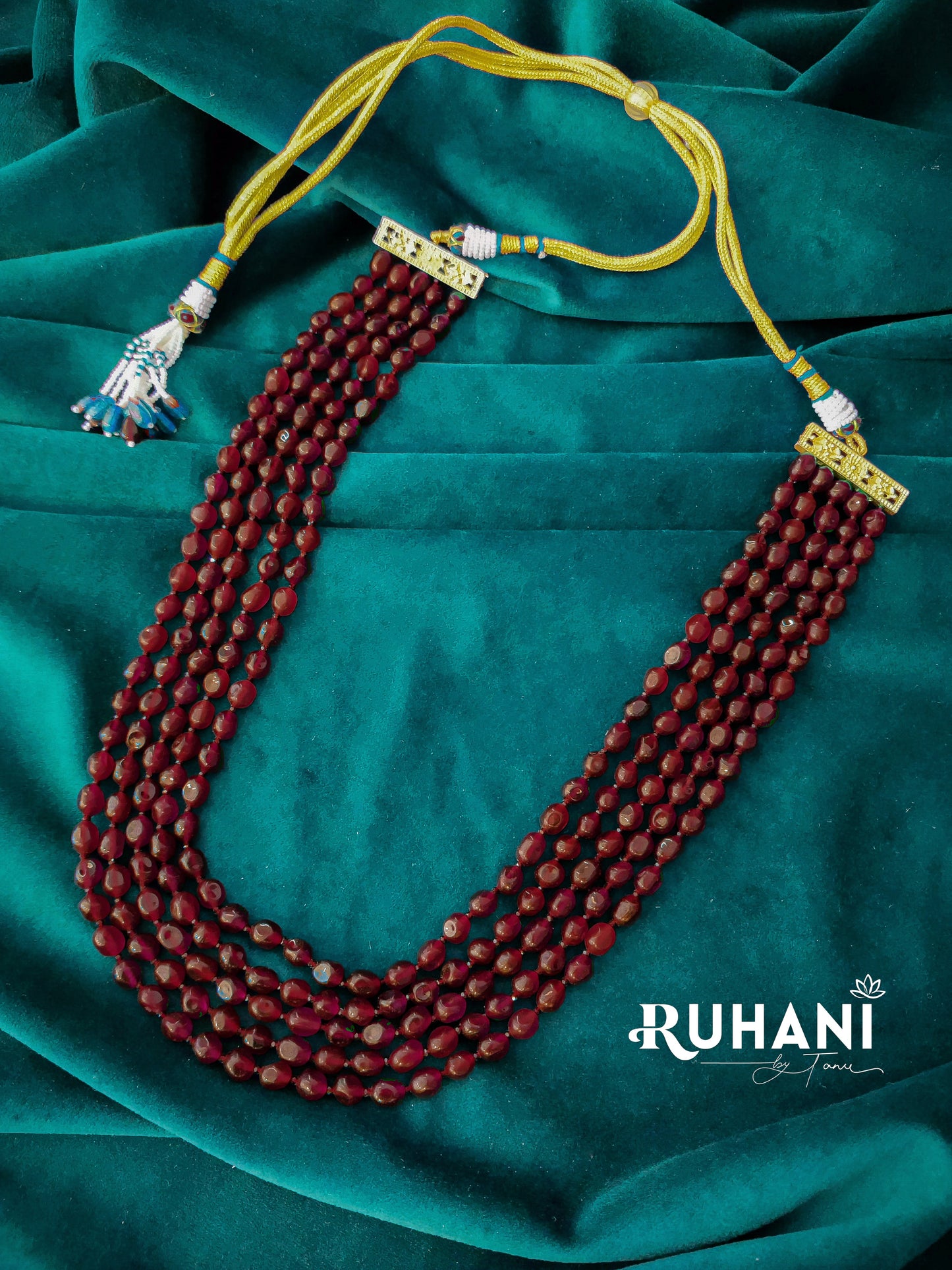 5 Layered Semi Precious Unisex Statement Neckpiece
