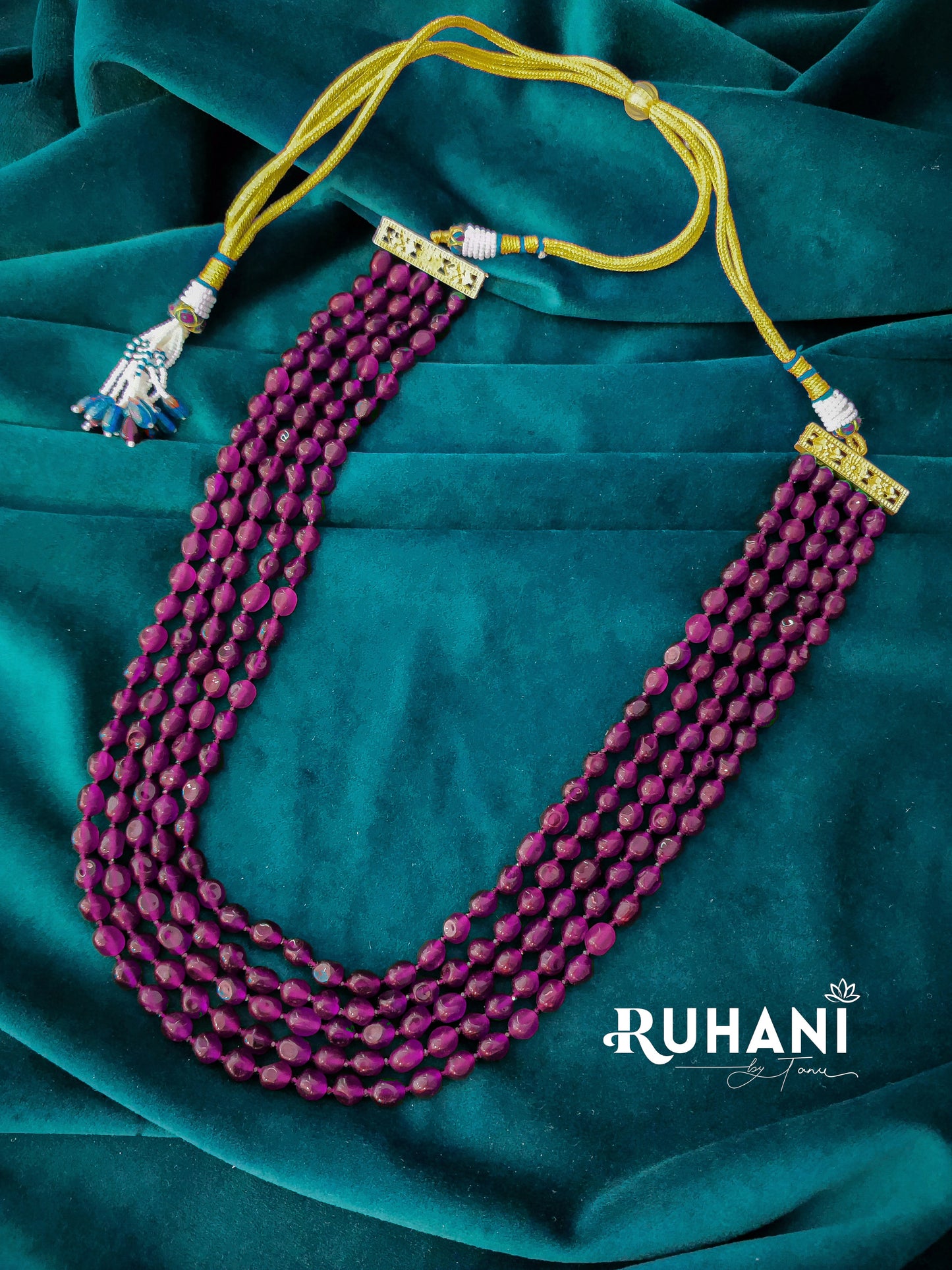 5 Layered Semi Precious Unisex Statement Neckpiece