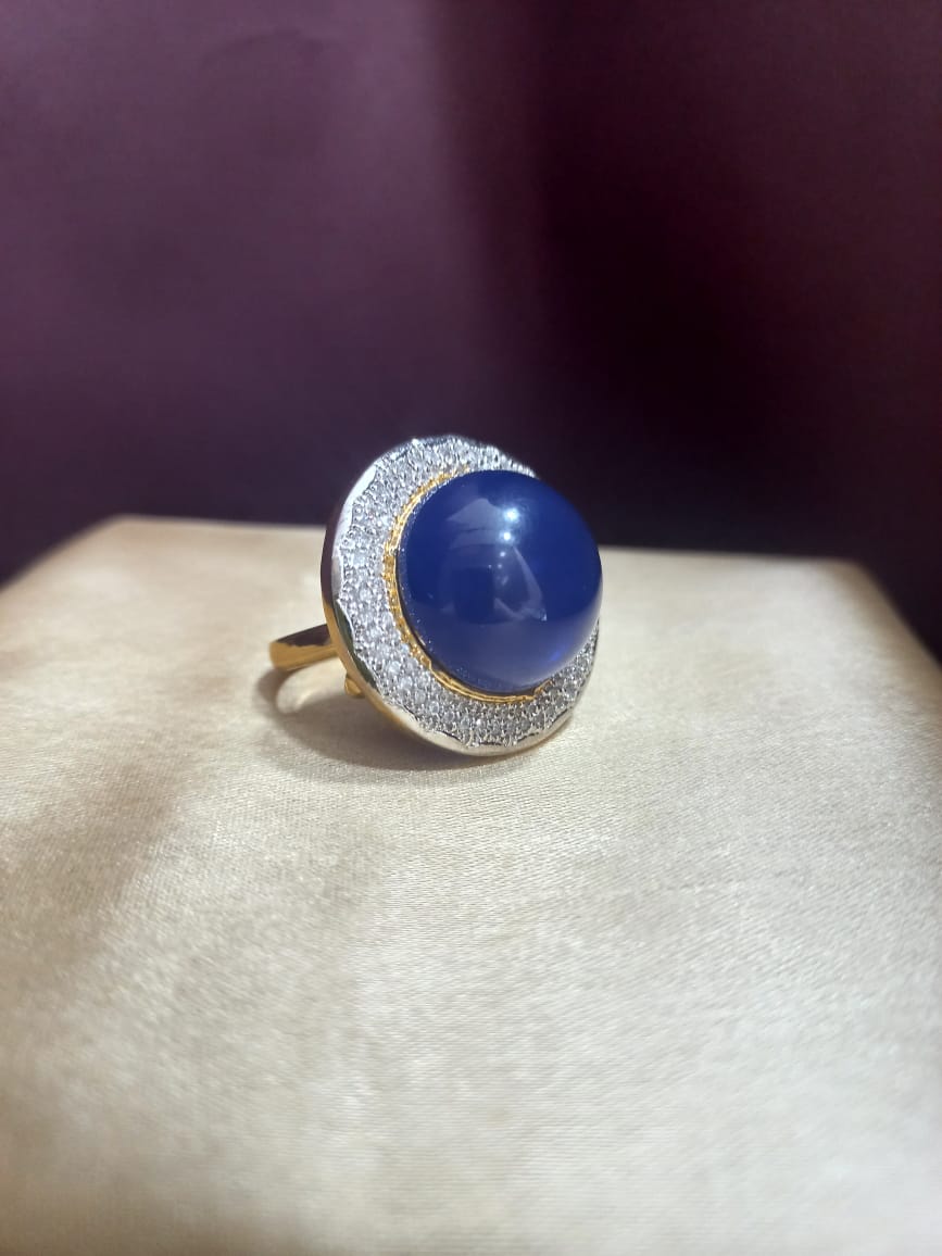 Mahika Blue Stone AD Ring