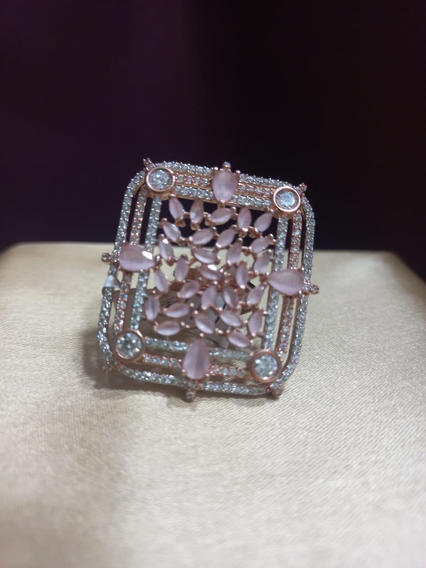Naisha Rose Gold AD Ring