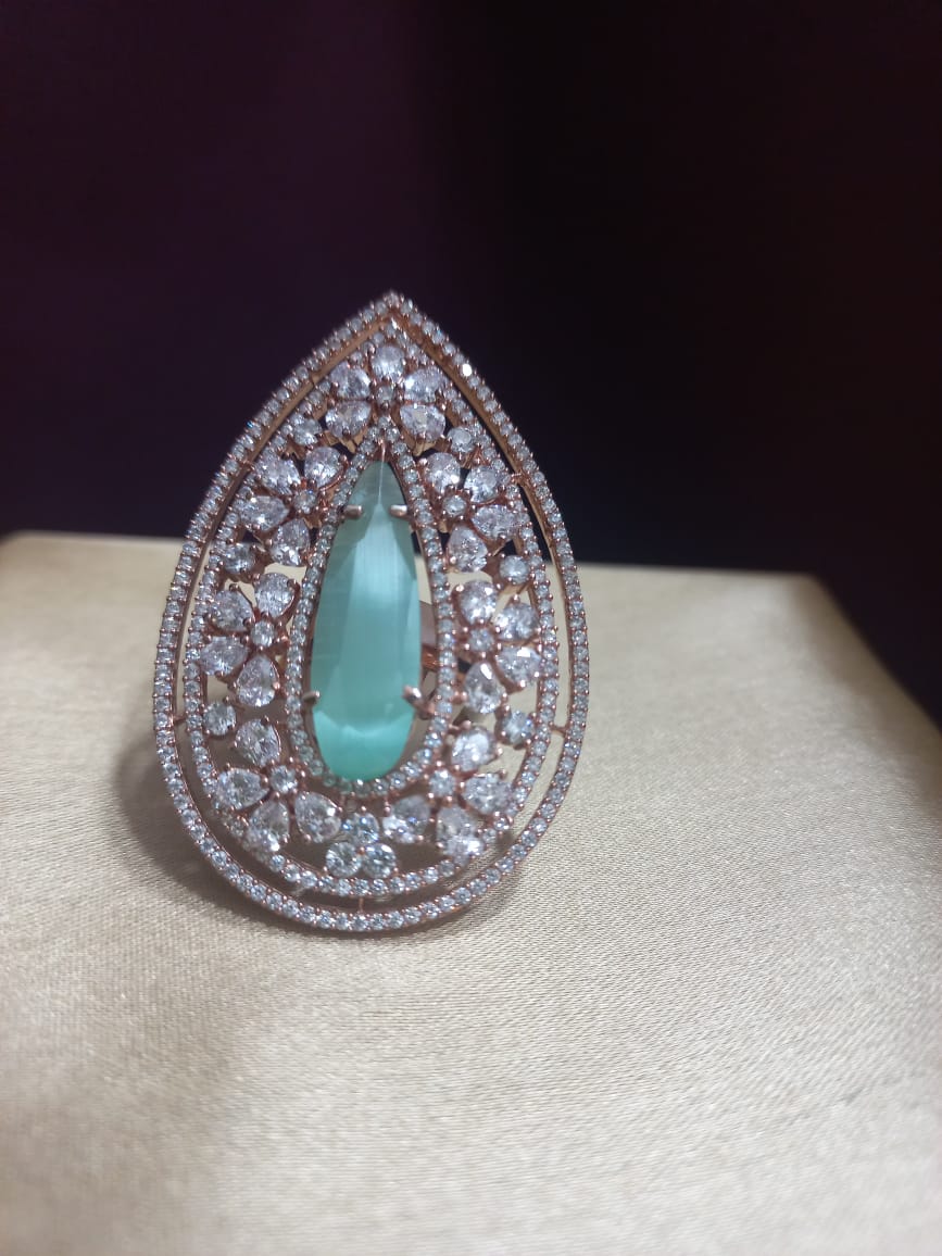 Tanvi Rose Gold AD Ring