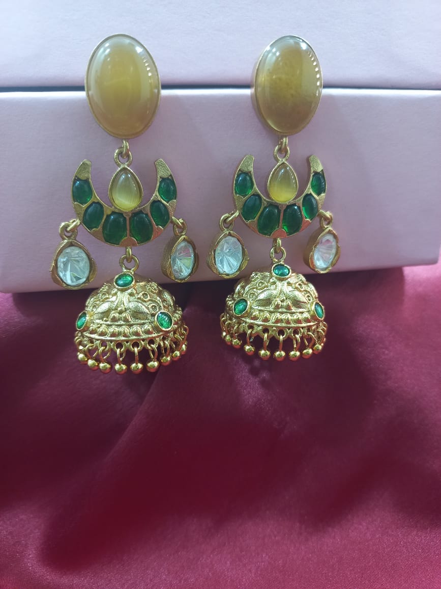 Traditional Polki Jhumkis
