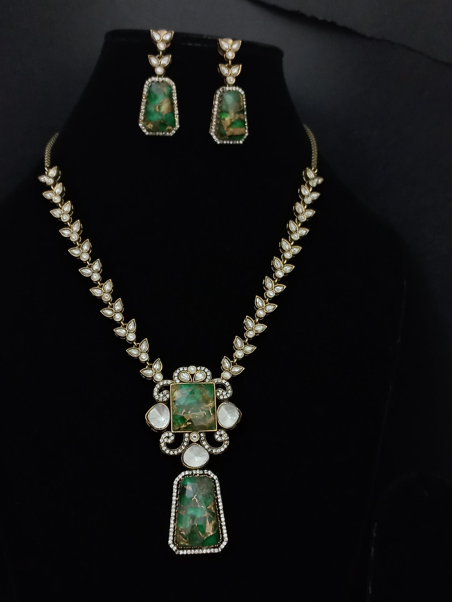 Doublet Neckpiece with Gold Infused Stones