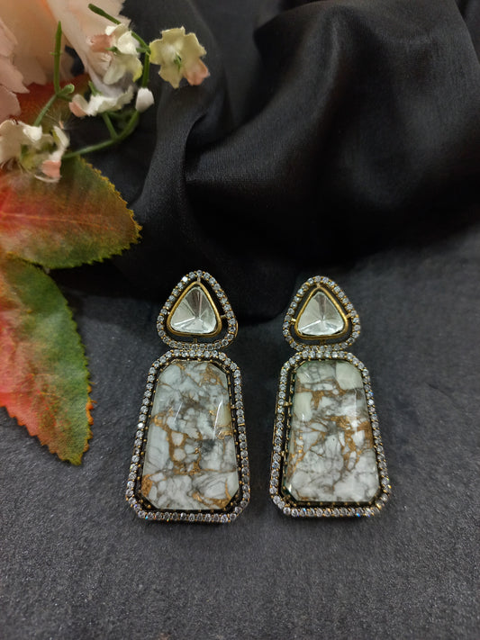 Moissanite with Stones Earrings