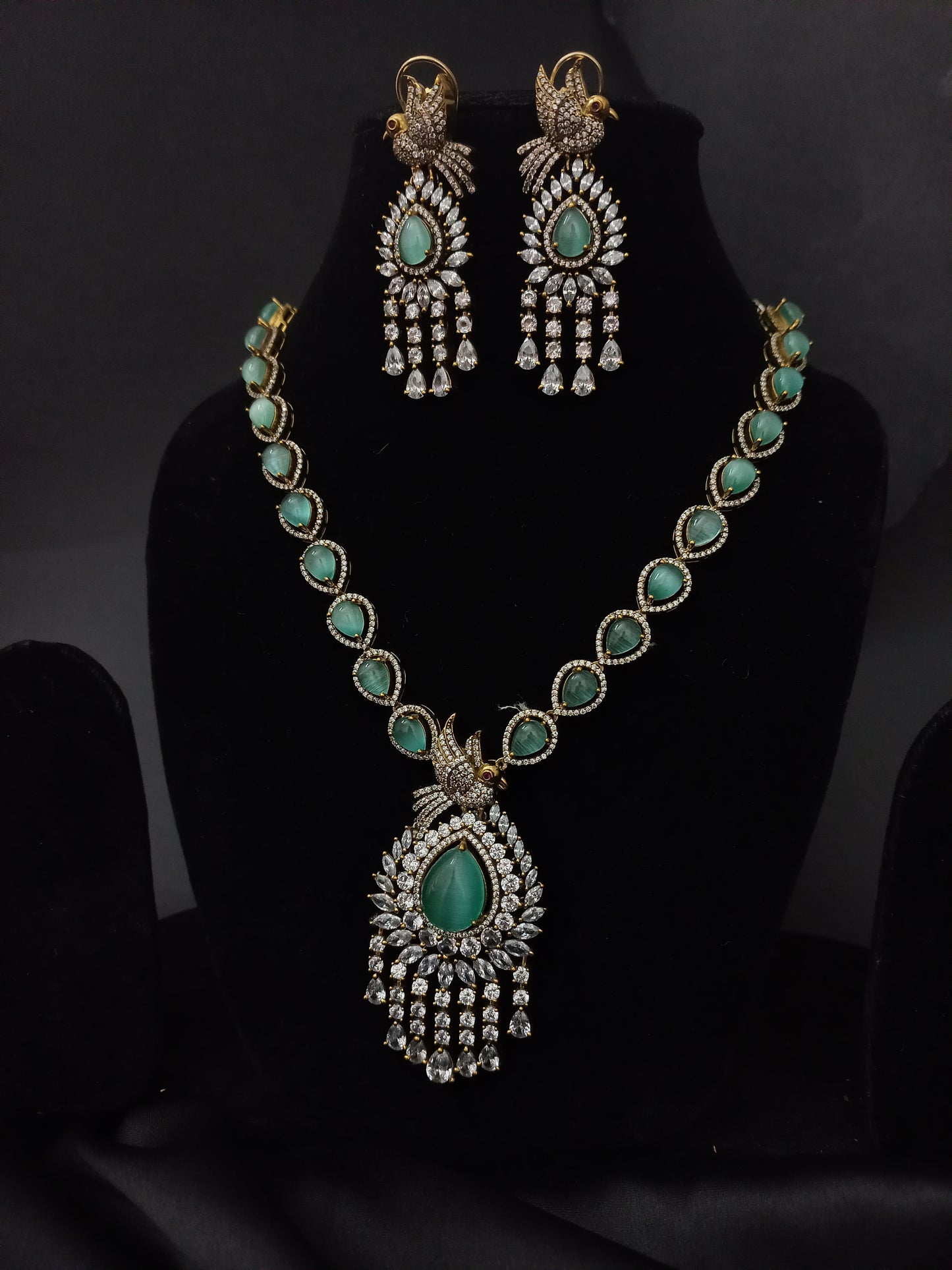Moissanite Necklace with American Diamonds