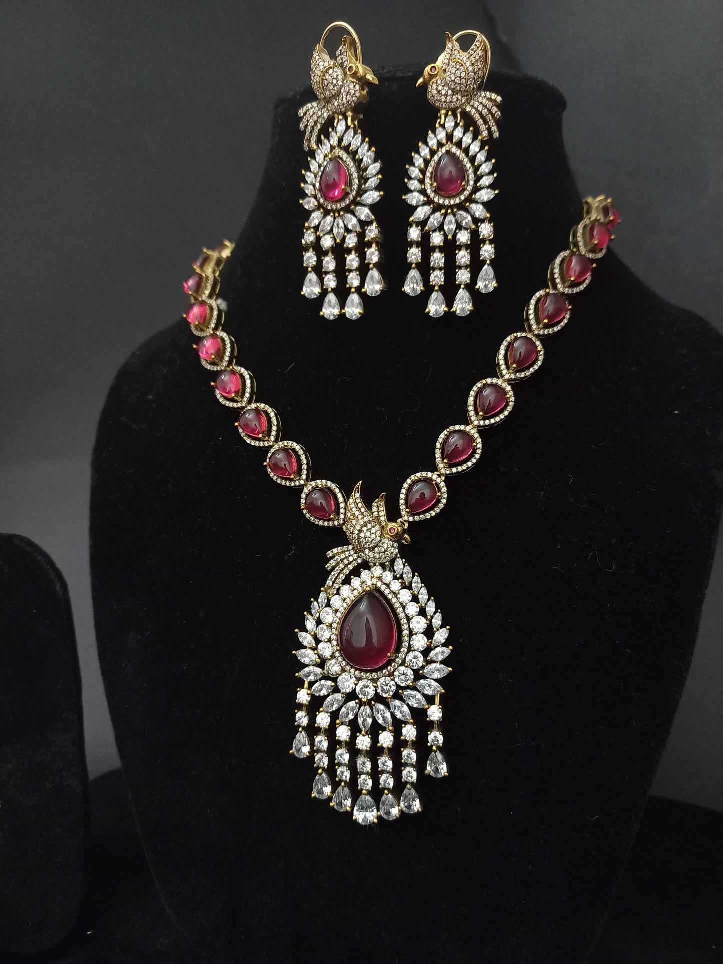Moissanite Necklace with American Diamonds