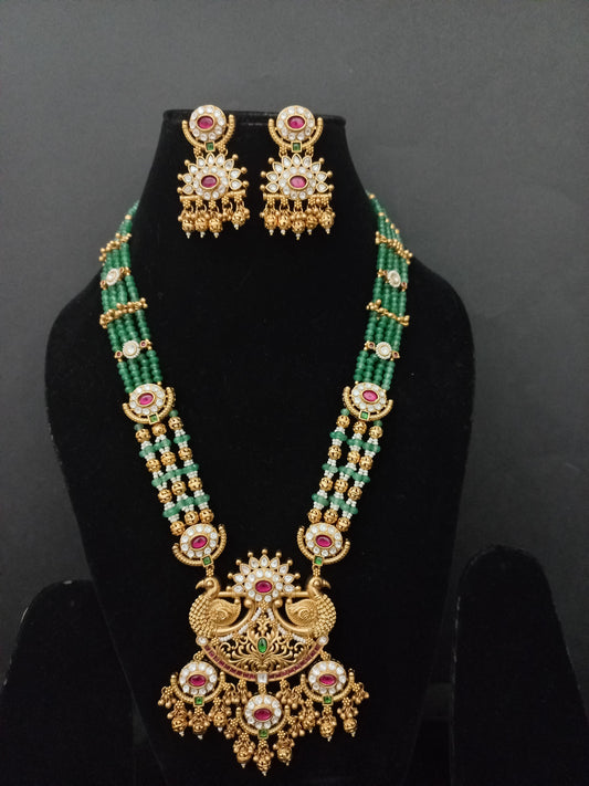 Jadau Necklace with American Diamonds