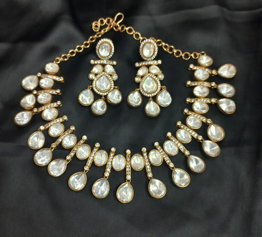 Double Layered Moissanite Polki set
