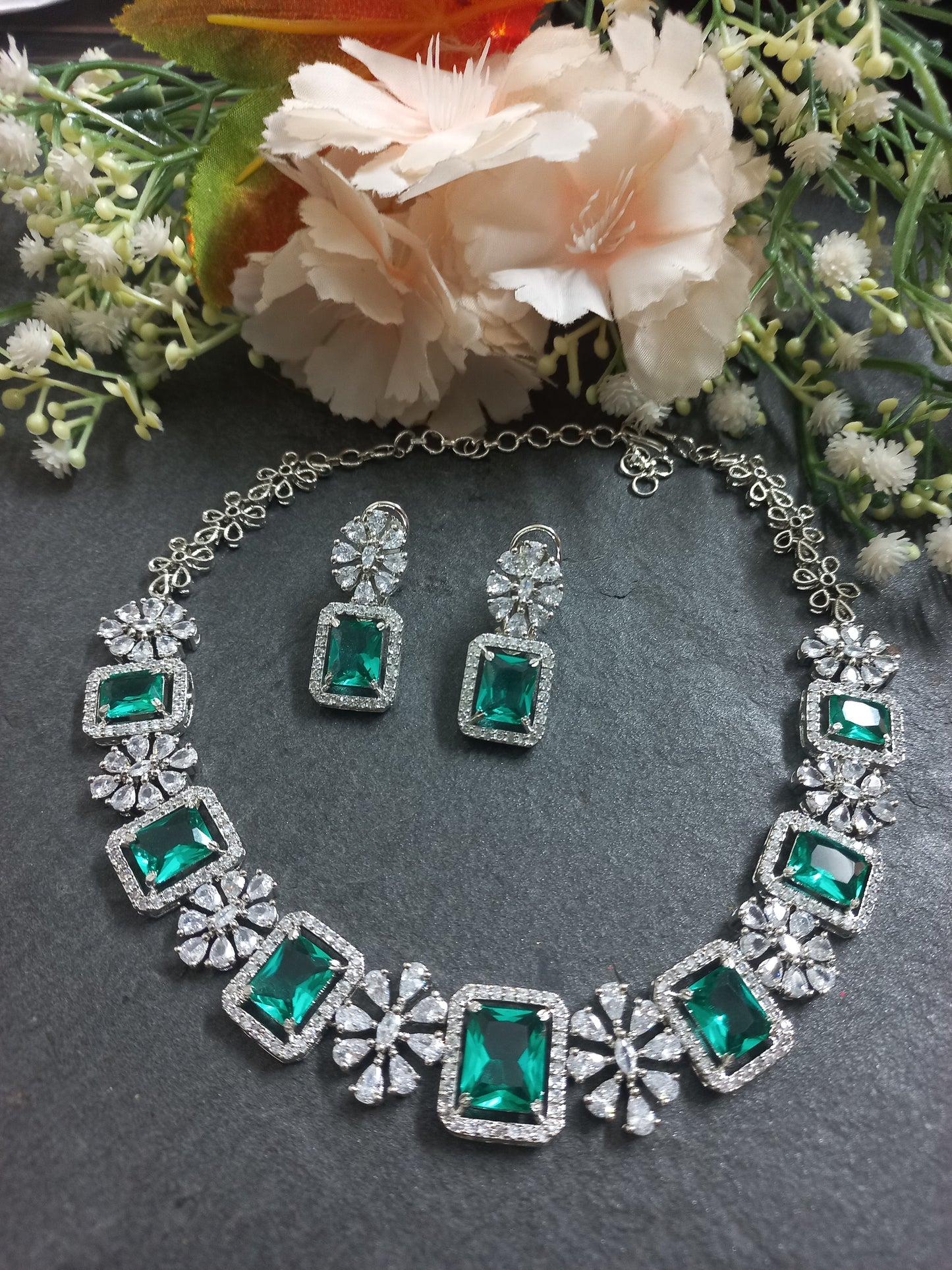 Aqua American Diamond Necklace