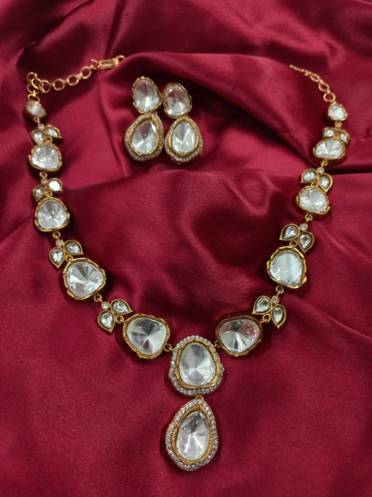 Moissanite Necklace with American Diamonds
