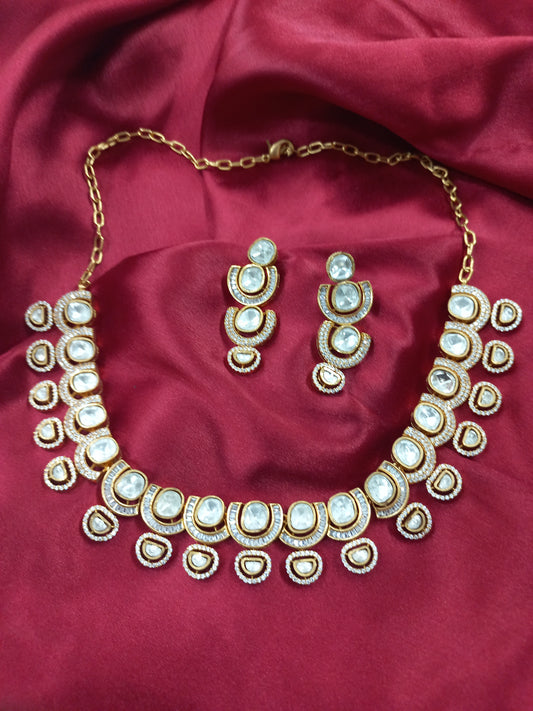 Moissanite Polki Necklace