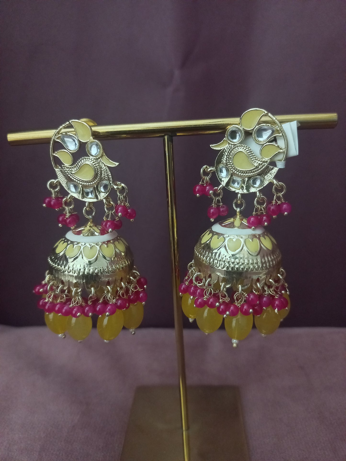 Swan Inspired Meenakari Earrings