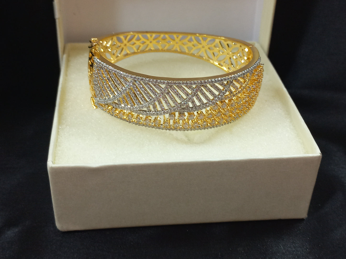 Golden Polish American Diamond Bracelet