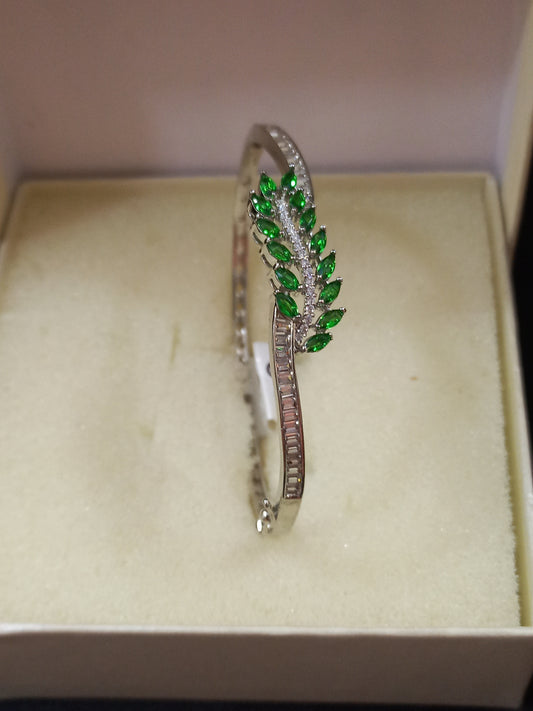 Vidhi American Diamond Leaf Inspired Bracelet