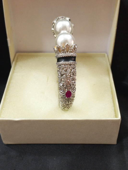 Radhya American Diamond Bracelet with Pearls