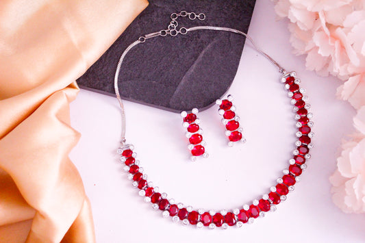 AD Red Necklace Set