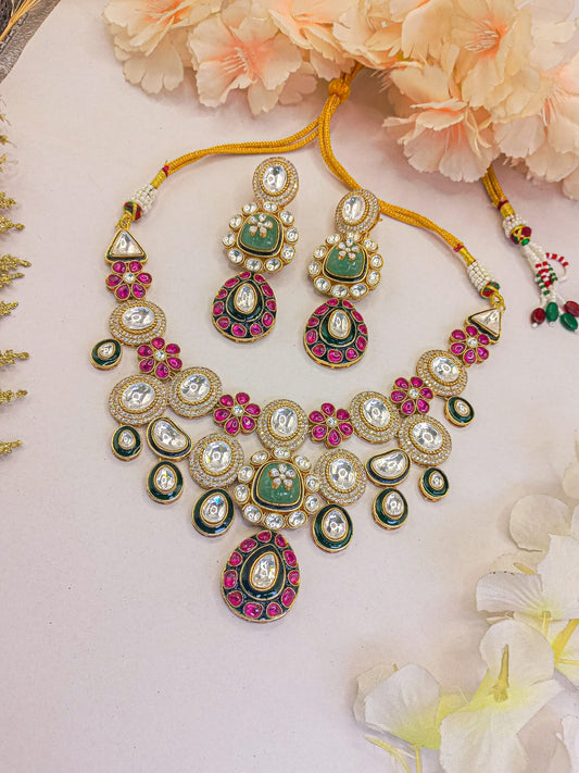 Jadau Neckpiece with Polki Diamonds