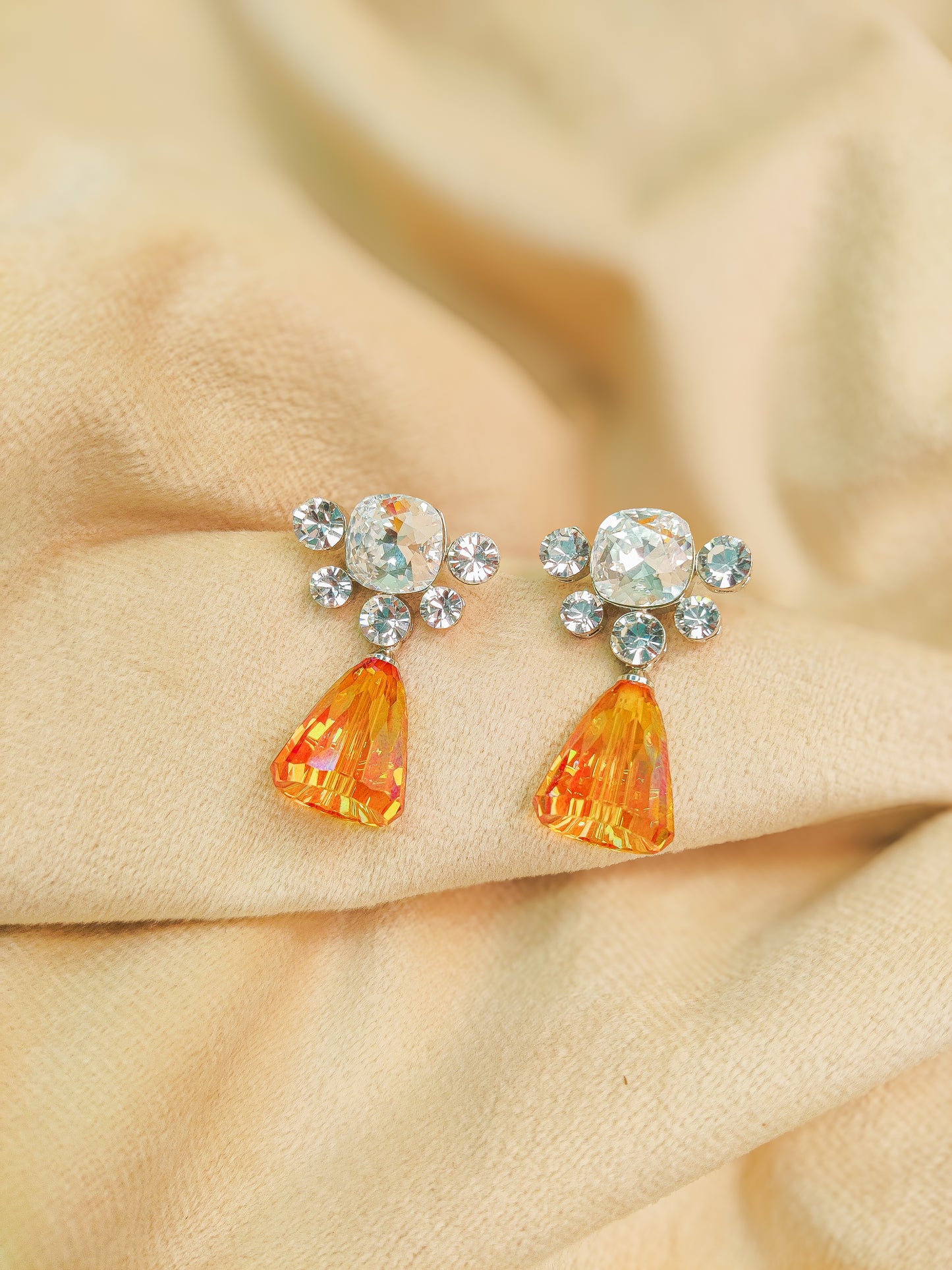 Korean Doublet Stone Earrings