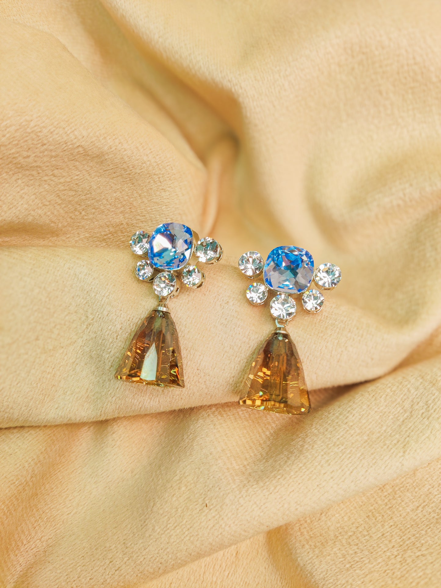 Korean Doublet Stone Earrings