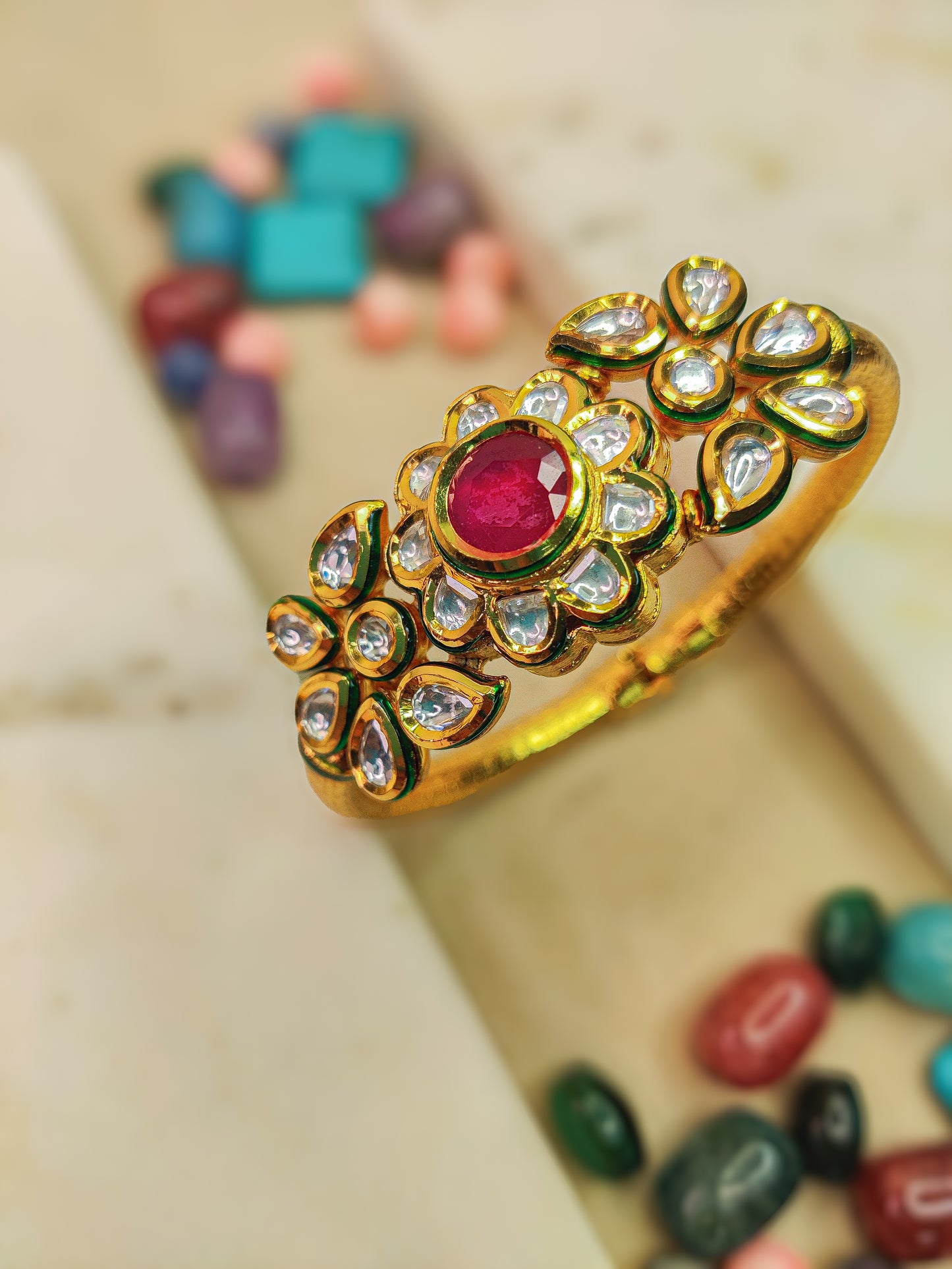 Nitya Kundan Ruby Stone Bracelet