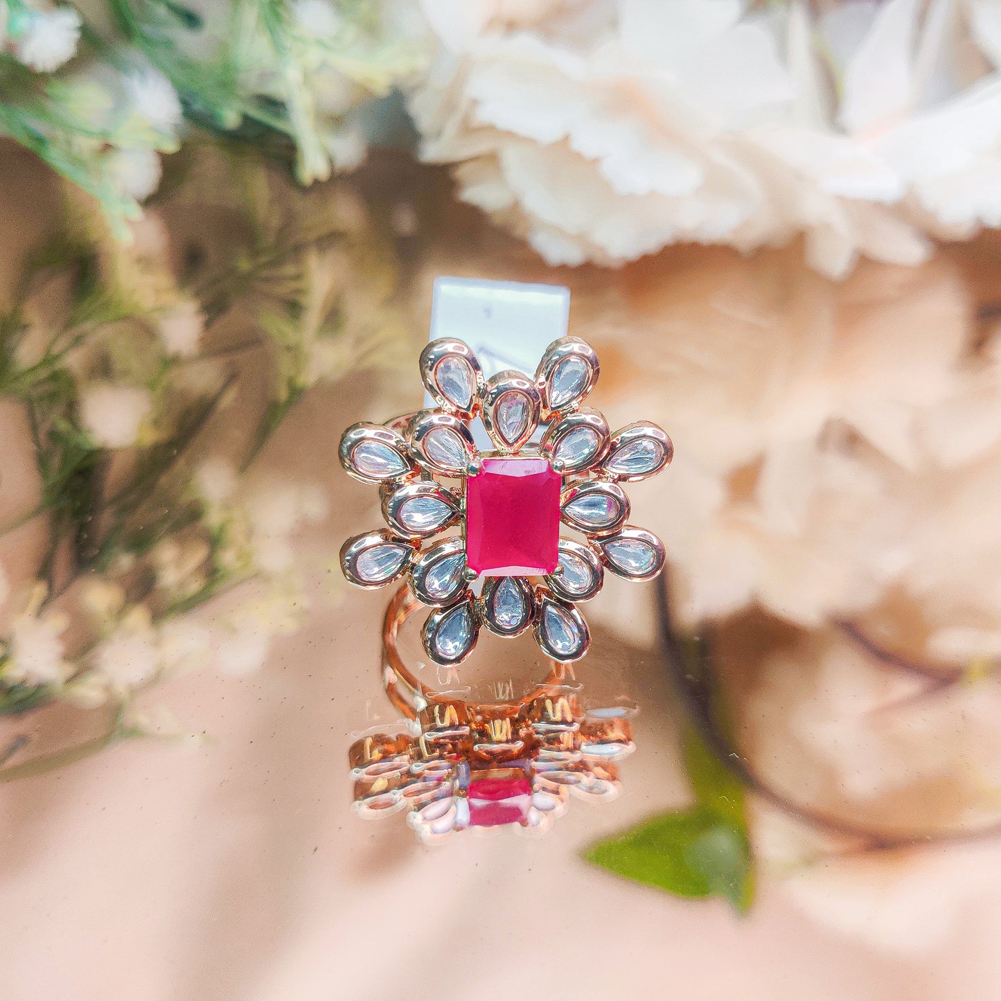 Saumya Rose Gold Polki Ring