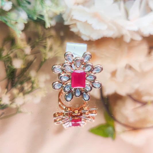 Saumya Rose Gold Polki Ring