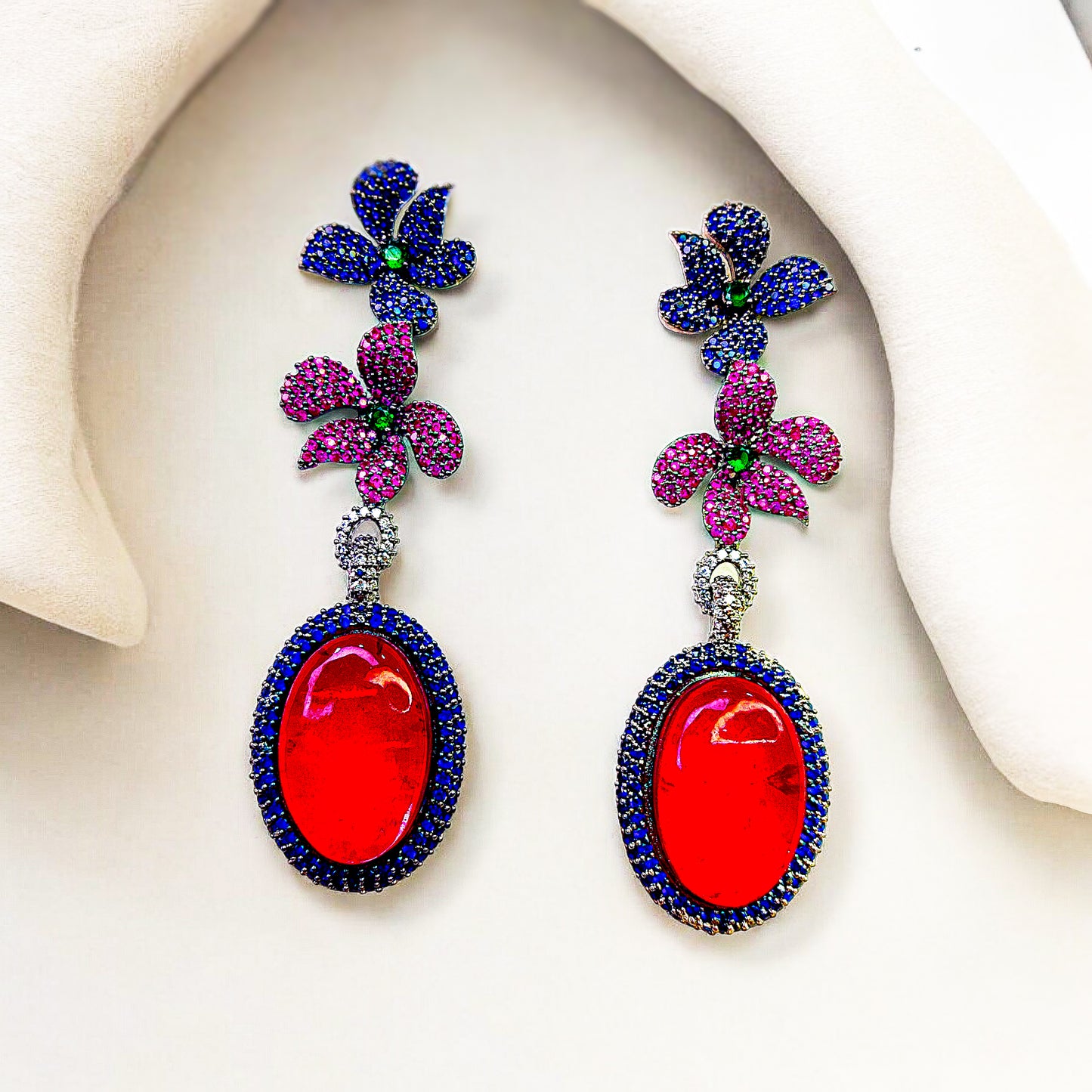 Coloured Nano Stones Earrings