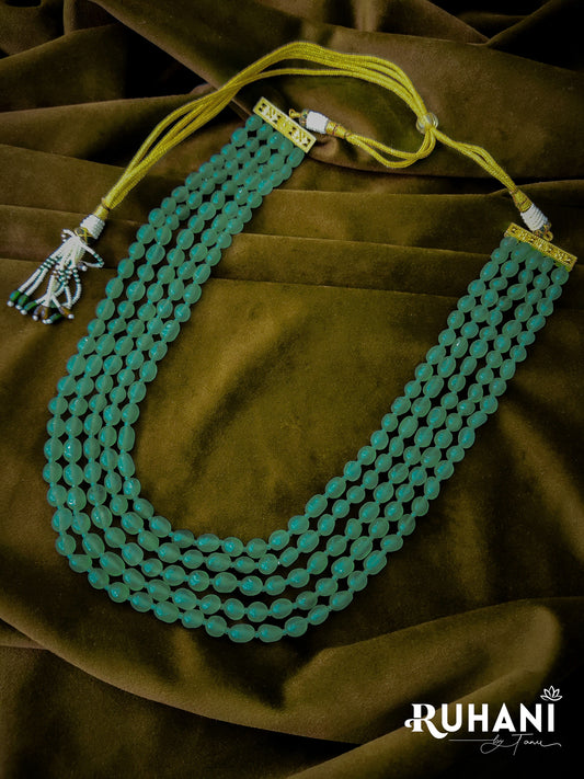5 Layered Semi Precious Unisex Statement Neckpiece
